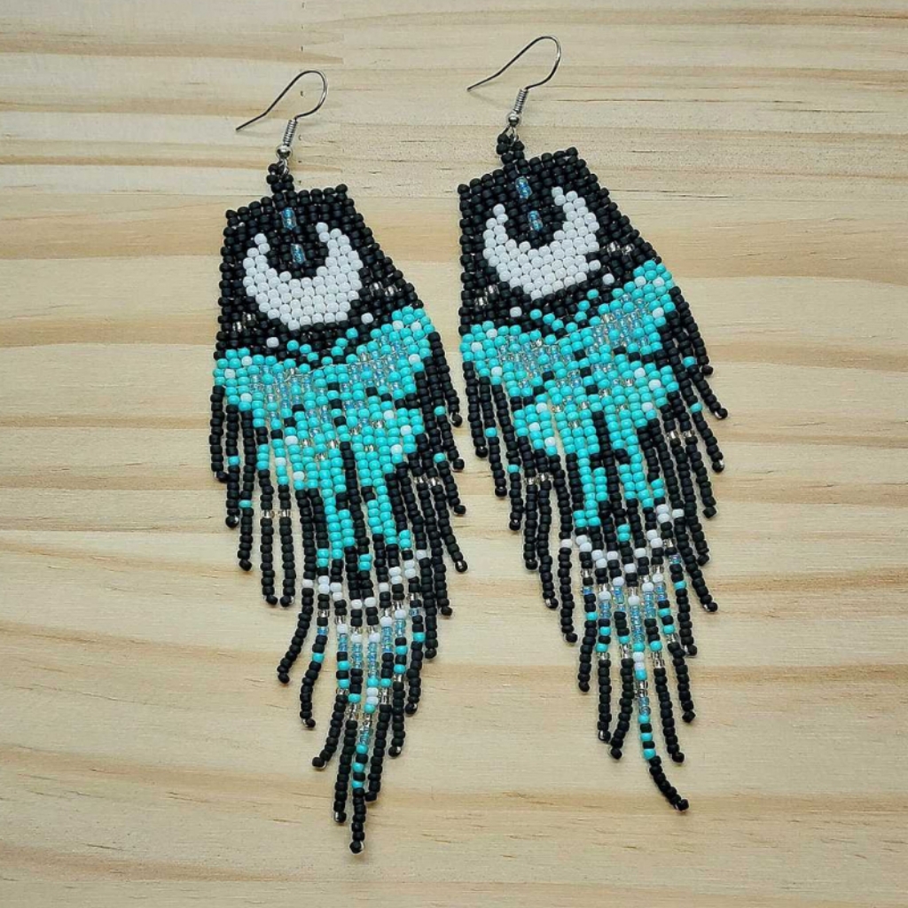 Czech Glass Butterfly Moon Seed Bead Expression Earrings